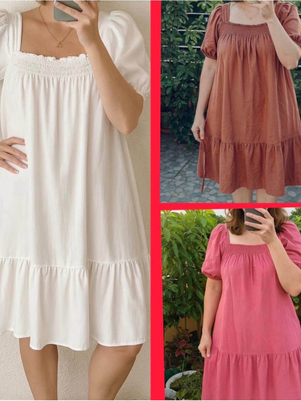 Plus Size Cotton Linen Tiered Midi Dress | Fits Up to 2XL